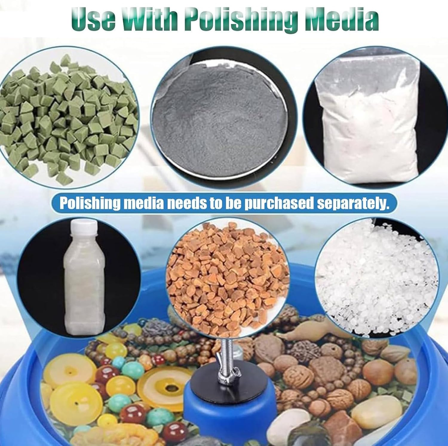 130w Vibrating Polishing Drum, Jewellery Polishing Machine and Finisher Machine, Magnetic Tumbler Jewelry Polisher for Jade Jewellery