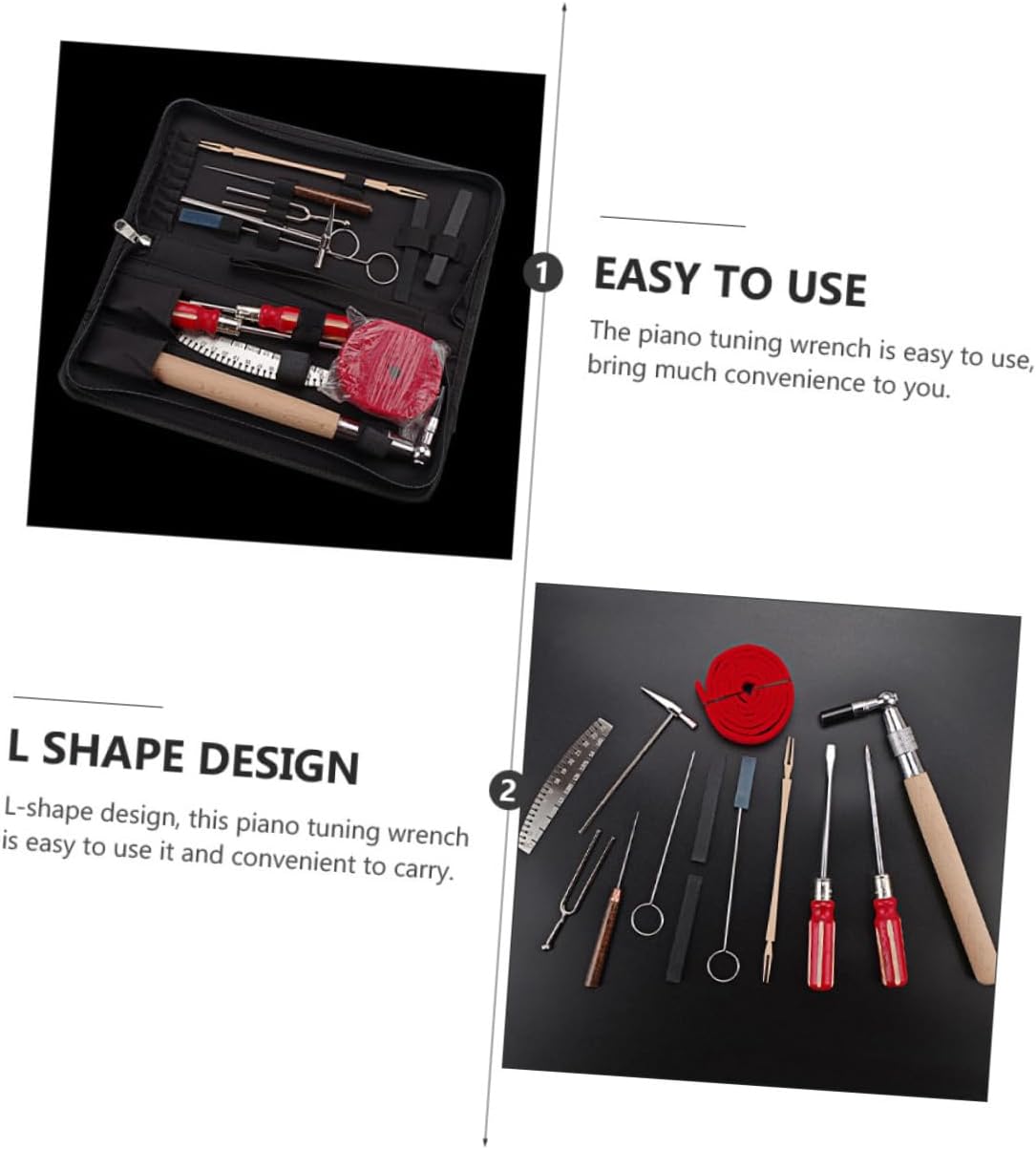 1set Professional Piano Tuning Tool Kit Mutes Tuning Lever and Hammer Essential Piano Accessories for Musicians and Tuners