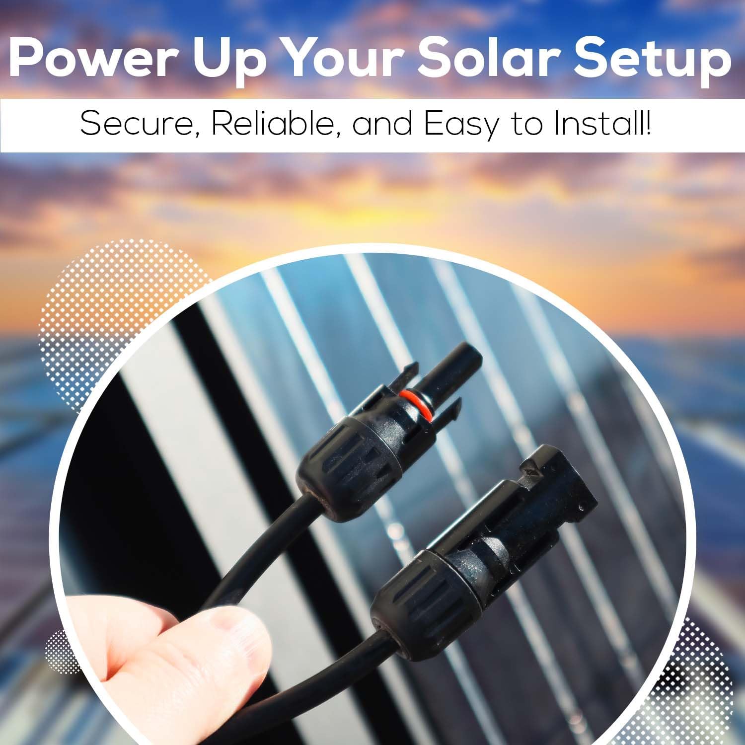 5 Piece Tool Solar Kit | 40 Piece 2 PV Solar Panel 20 Male 20 Female Connector Kit | Compatible with 10 AWG Solar Cable, 30 Amp, 1000V DC, IP67 Waterproof |