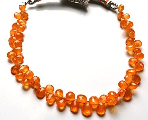 13 inch natural beads strand of 4-7mm faceted pear spessartine garnet gemstone briolletes beads for DIY jewelry - necklace, bracelet, earring, ring.