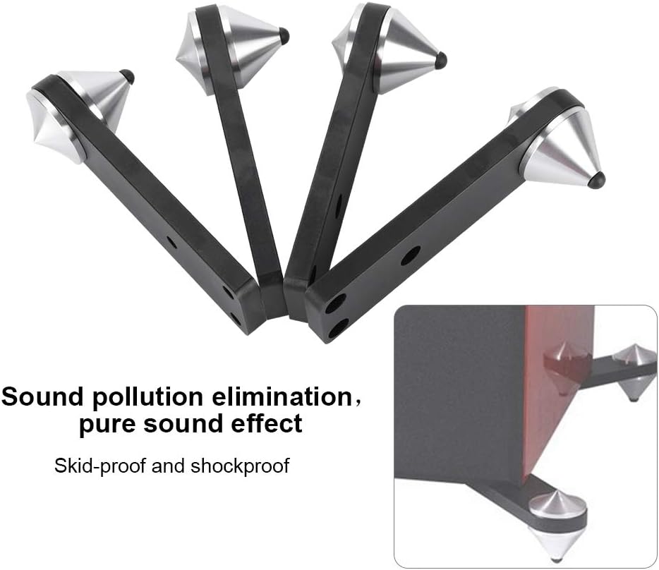 4PCS ned Type o Ser Foot, Subwoofer Shockproof Bracket, All Aluminum Ser Spike for HiFi Sers, Bookshelves, Floor Boxes, Amplifiers, with 12 Ss