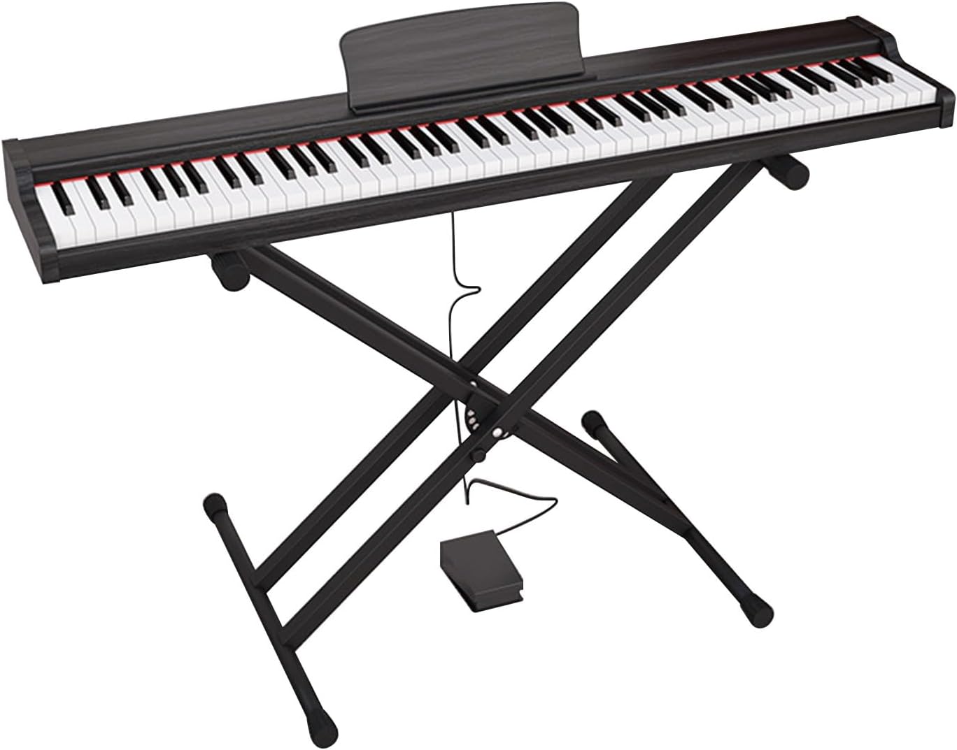 Piano Keyboard 88 Keys Beginner Digital Piano Velocity-Sensitive Keys Portable Electric Piano With Stand, Sustain Pedal, Carrying Bag And Music Sheet(Black)