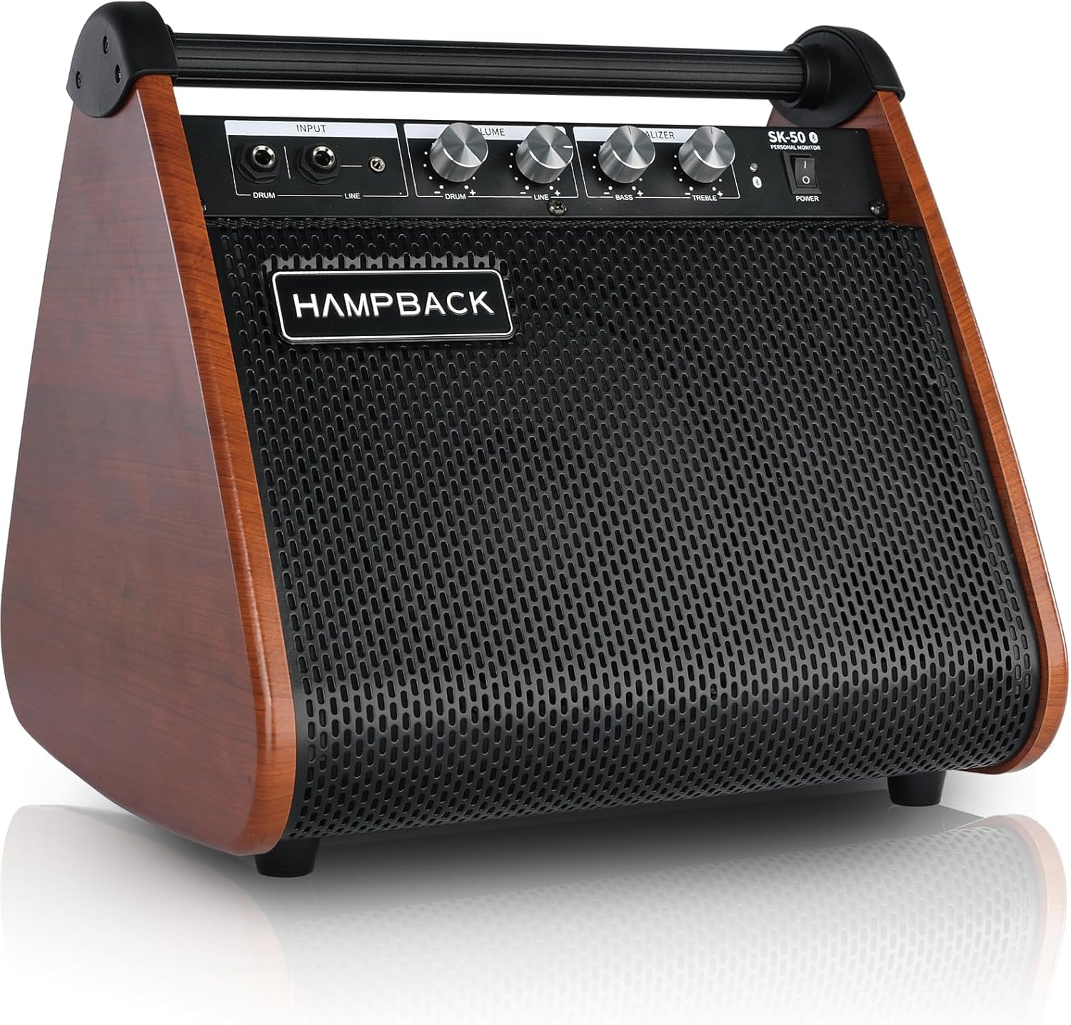 50W Bluetooth Studio Speaker - Pro Audio with Adjustable Reverb & Deep Bass for E-Drums/E-Guitar/E-Piano/Home Stage