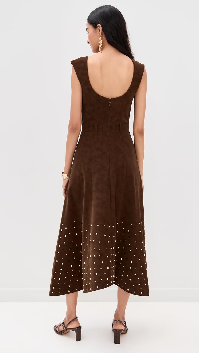 AMUR Women's Kenny Suede Studded Midi