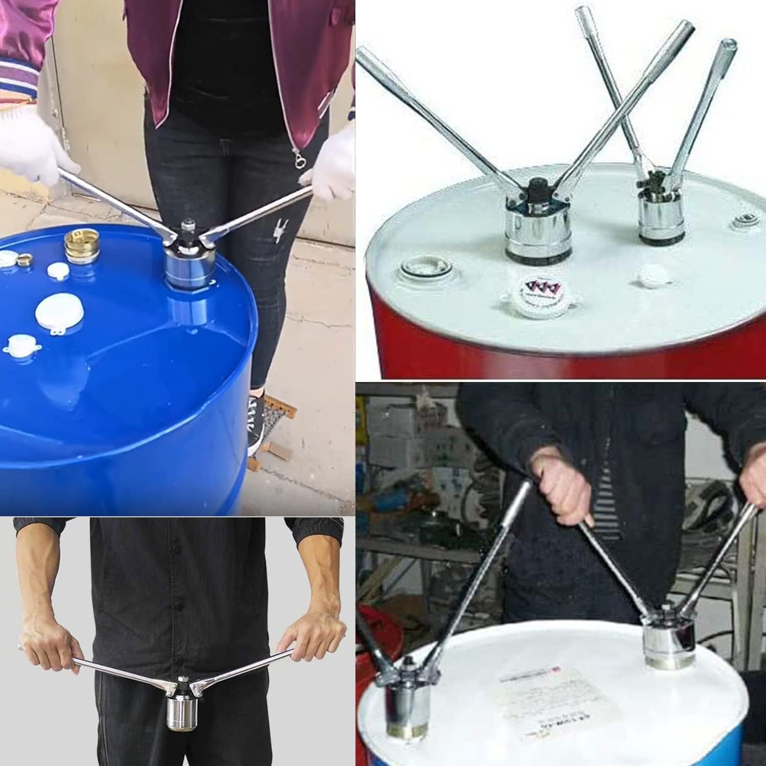 Heavy Duty Iron Barrel Sealing Machine, 200L Drum Cap Sealer & Pliers, 35mm & 70mm Crimping Tool for 53 Gallon Oil Drums, Durable Barrel Sealing Equipment