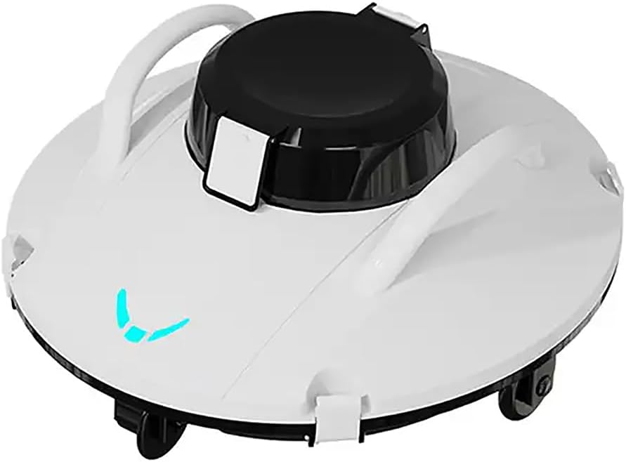 Swimming Pool Cleaner Robot, Automatic Pool Vacuum Cleaner with LED Indicator and Self-Parking Technology, 180 Mins Runtime, for Above Ground Flat Pool Up to 100㎡