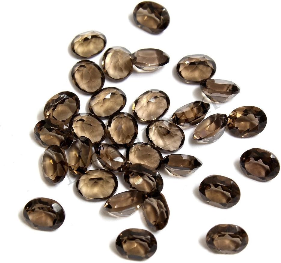 Neerupam collection Grey Color Natural Brazilian Smoky Quartz AA Quality 5x4 mm Size Faceted Oval Shape Loose Gemstones
