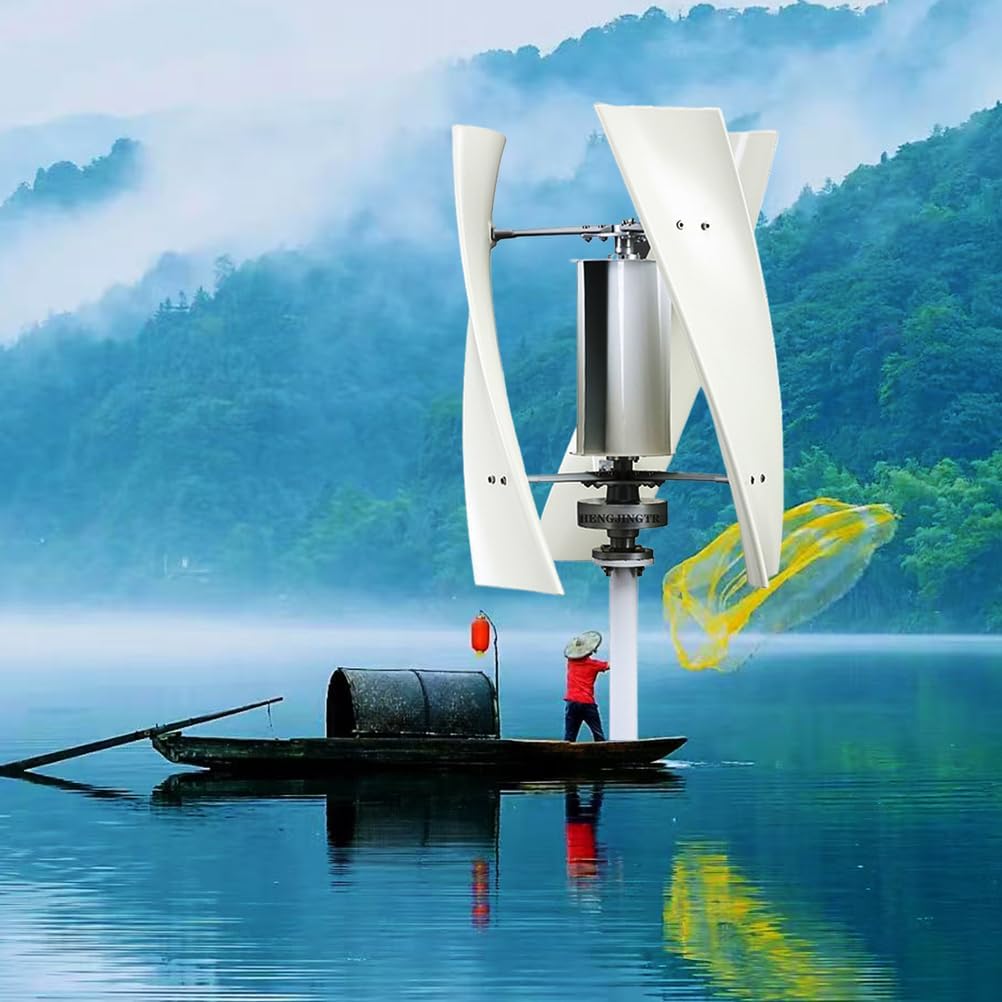 9000W 3 Blades Vertical Axis Windmill for Home Street Lamps, Low Noise 12V/24V 48V 220V Generator Windmill Generate Turbin Complete Set,with Controller