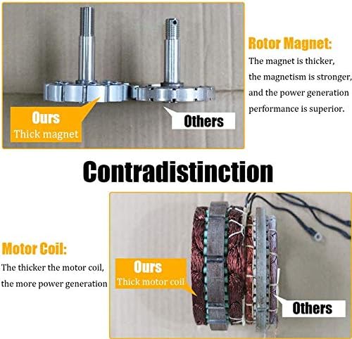 8000W 12/24 Volt Wind Turbines Horizontal Wind Generator 3/6 Blade Power Automatically Adjust Windward Direction Tail+Controller,3 Blades,24v