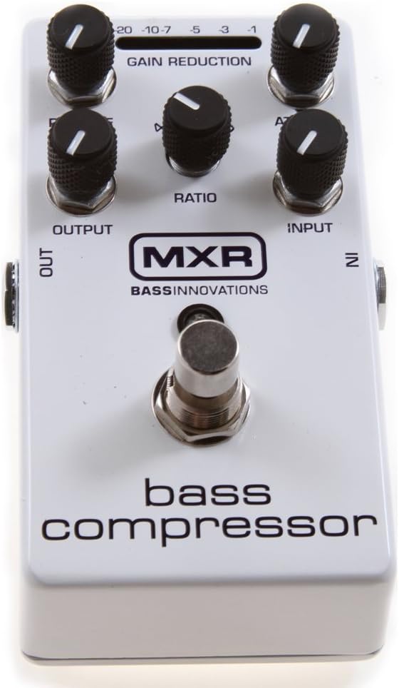 MXR M87 Bass Compressor Effects Pedal with True Bypass BUNDLED WITH 4 Pack of Hosa CFS-106 6-Inch Guitar Patch Cables