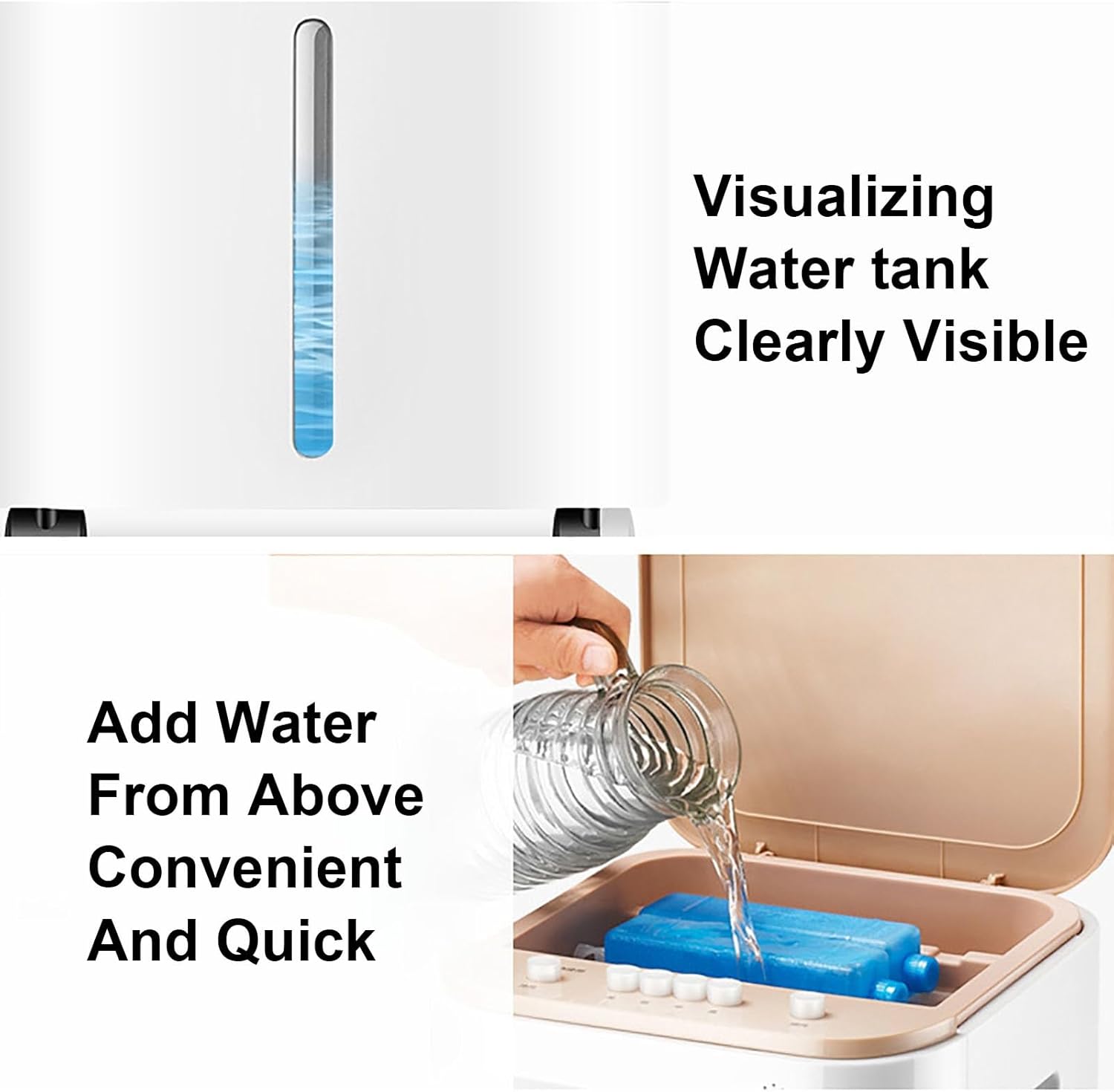 Portable Air Cooling Fan, Dual Water Tank Cooling Fans, 12L Large Capacity, Cold Fan Multiple Filters for Home and Mall