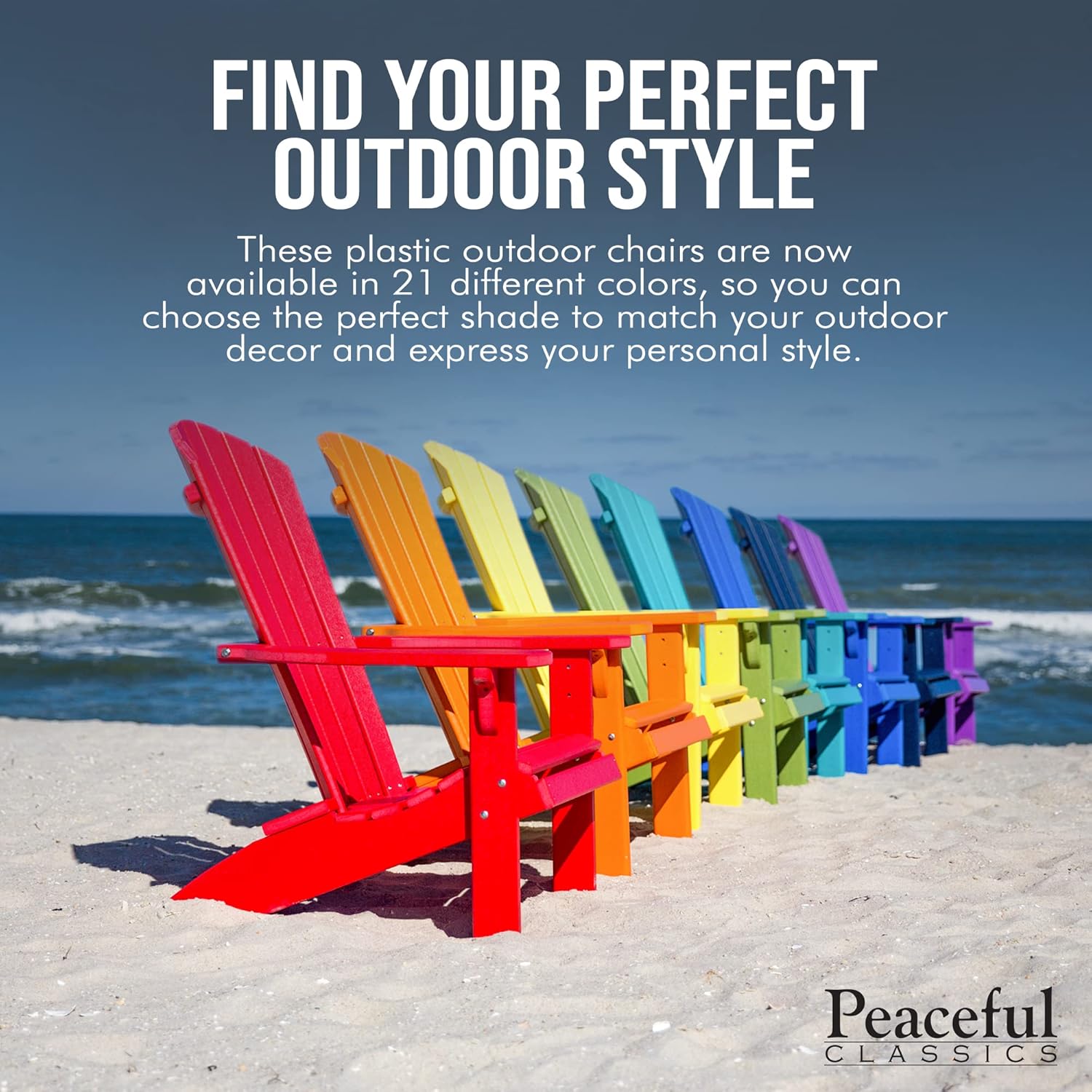 Peaceful Classics Deluxe Poly Adirondack Chair - Durable and Weather-Resistant Outdoor Furniture for Patio, Deck and Garden - Fire Pit Chair - Comfortable, Stylish, and Sustainable - Pink