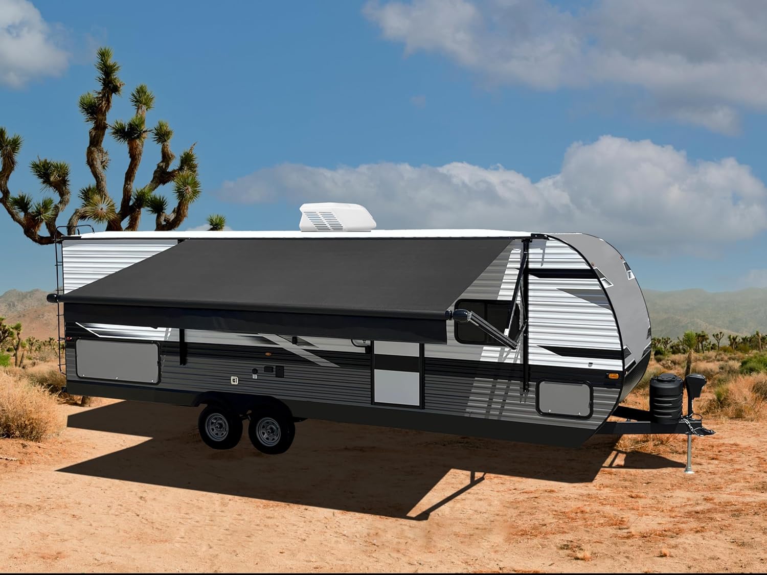 Velarium 11' RV Boxed Vinyl Canopy, Black – Heavy-Duty 13.5oz 3-Ply Material, Cold & Crack-Resistant RV Awning, All-Purpose Outdoor Canopy for RVs, Trailers, and Motorhomes (Fabric Size 10' 2