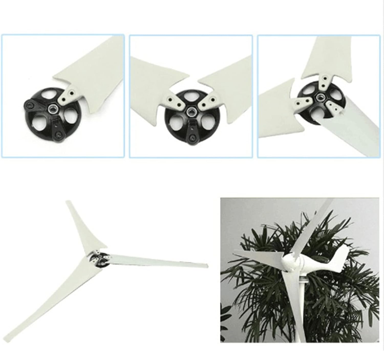 135mm 3 Pcs DIY Wind Turbine Hub and Cover 3 Blade Windmill Accessories Wind Turbine Generator Kit for 3 Blade Horizontal Wind Turbine