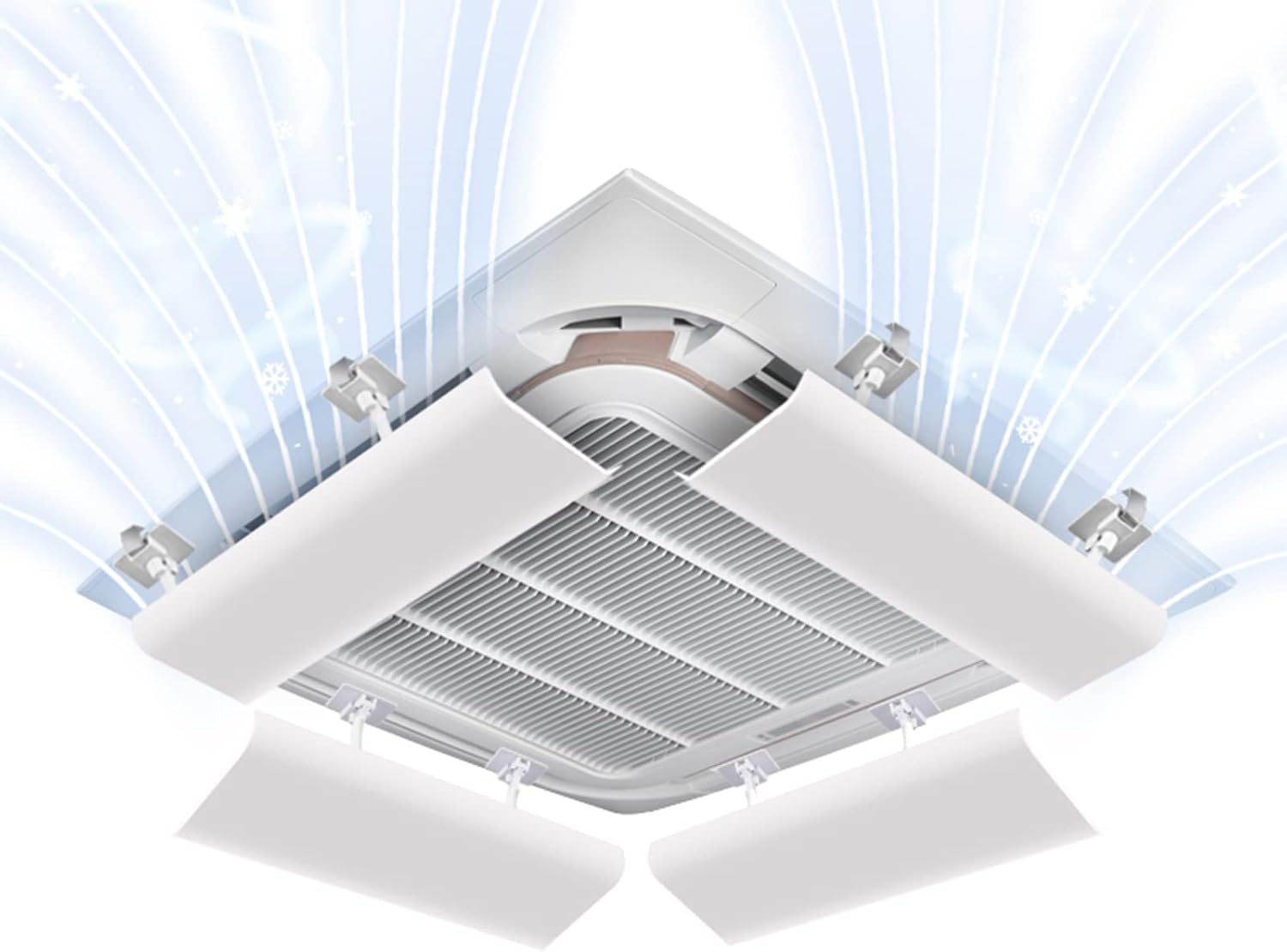 Ceiling Air Vent Deflector,Air Conditioner Deflector for Central Air Conditioning,ABS Angle Adjustable Wind Baffle,Deflector Helps Cooling/Heating Air Circulation