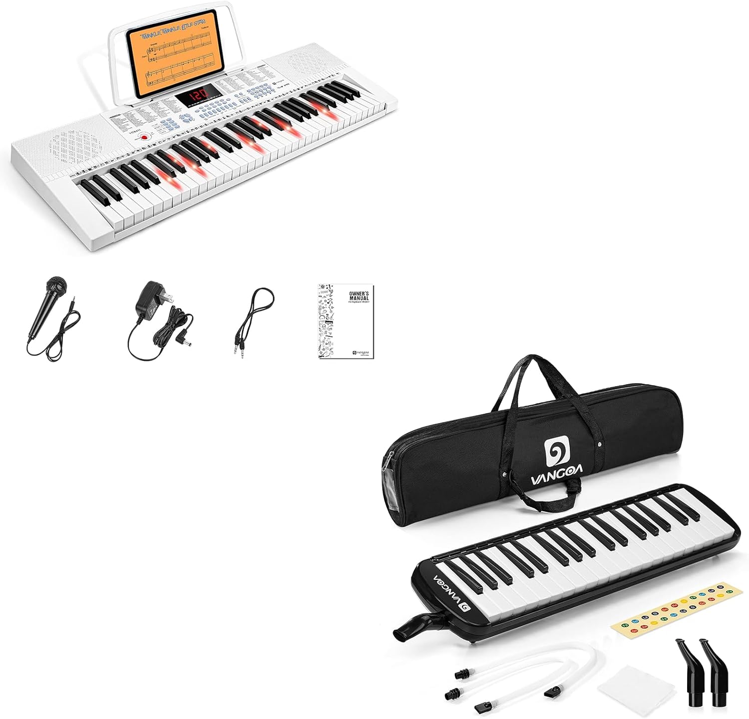Vangoa VGK611 Piano Keyboard for Beginner and 37 Key Melodica Musical Instrument Soprano