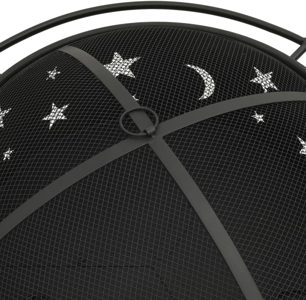 Steel Outdoor Fire Pit, Patio Wood Burning Grill for Patio Backyard Garden Beach Camping Picnic,Fire Pit w/Poker 29.9