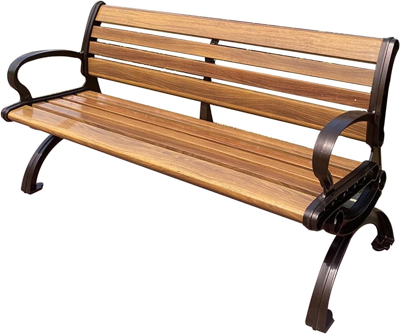 Outdoor Garden Bench, Outdoor Park Bench with Aluminum Alloy Frame, Easy Maintenance, for Garden Lawn Porch Park BackyardGarden Bench(Natural Color,180cm)