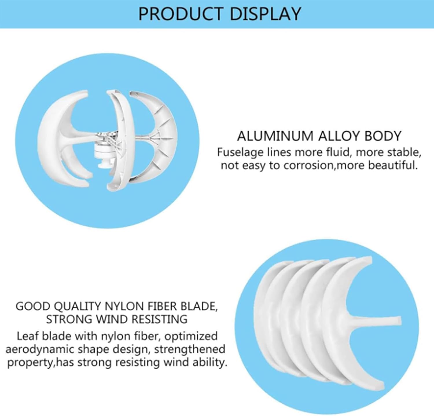 Portable Vertical Wind Power Turbine Generator Kit 12V/24V48V 5 Blade with Charge Controller Vertical Axis Wind Turbine Generator(10000W)