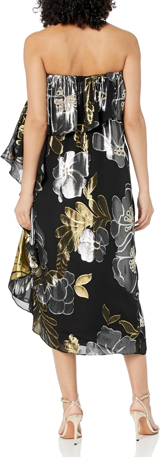 Trina Turk Womens Strapless Midi Dress