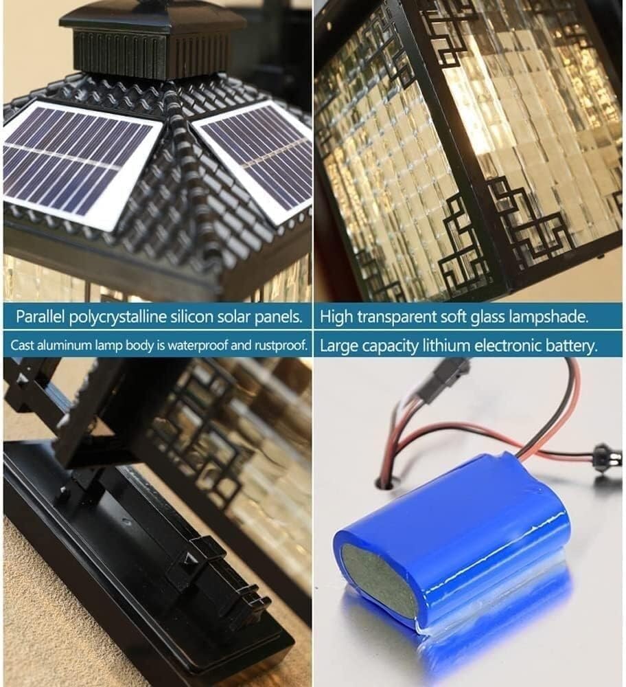 Wall Light Waterproof Solar Wall Mount Lighting Aluminum Outdoor Wall Sconce Sun Powered Wall Lamp Fixtures Compatible with Garden Villa Garage Decor Lamp, Gold,Ceiling Lighting