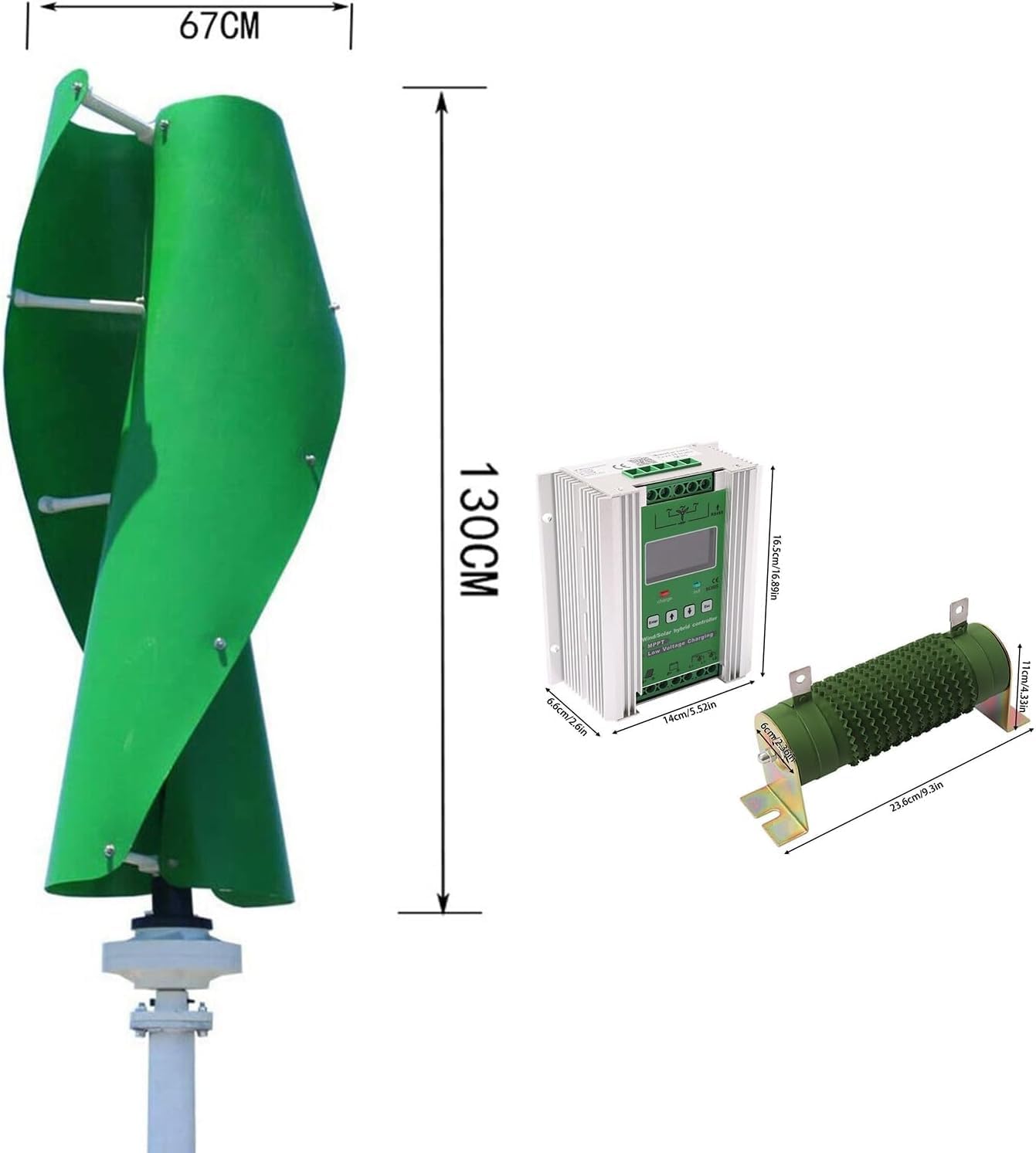 CHRISK 3000W Vertical Axis Magnetic Levitation Wind Turbine Windmill with MPPT Controller Vertical Wind Turbine Set