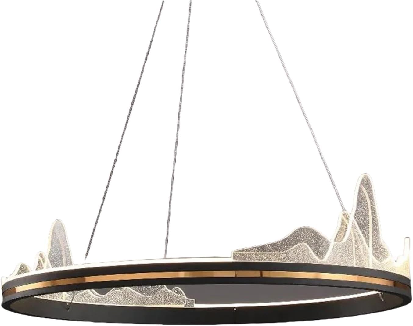 Nordic Acrylic Snow Mountain Ceiling Chandelier Geometric Circular Living Room Lobby Bedroom Led Lighting,Indoor Illumination