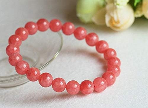 1 strands natural argentina pink red rhodochrosite stretch bracelet round 8mm beads 03197