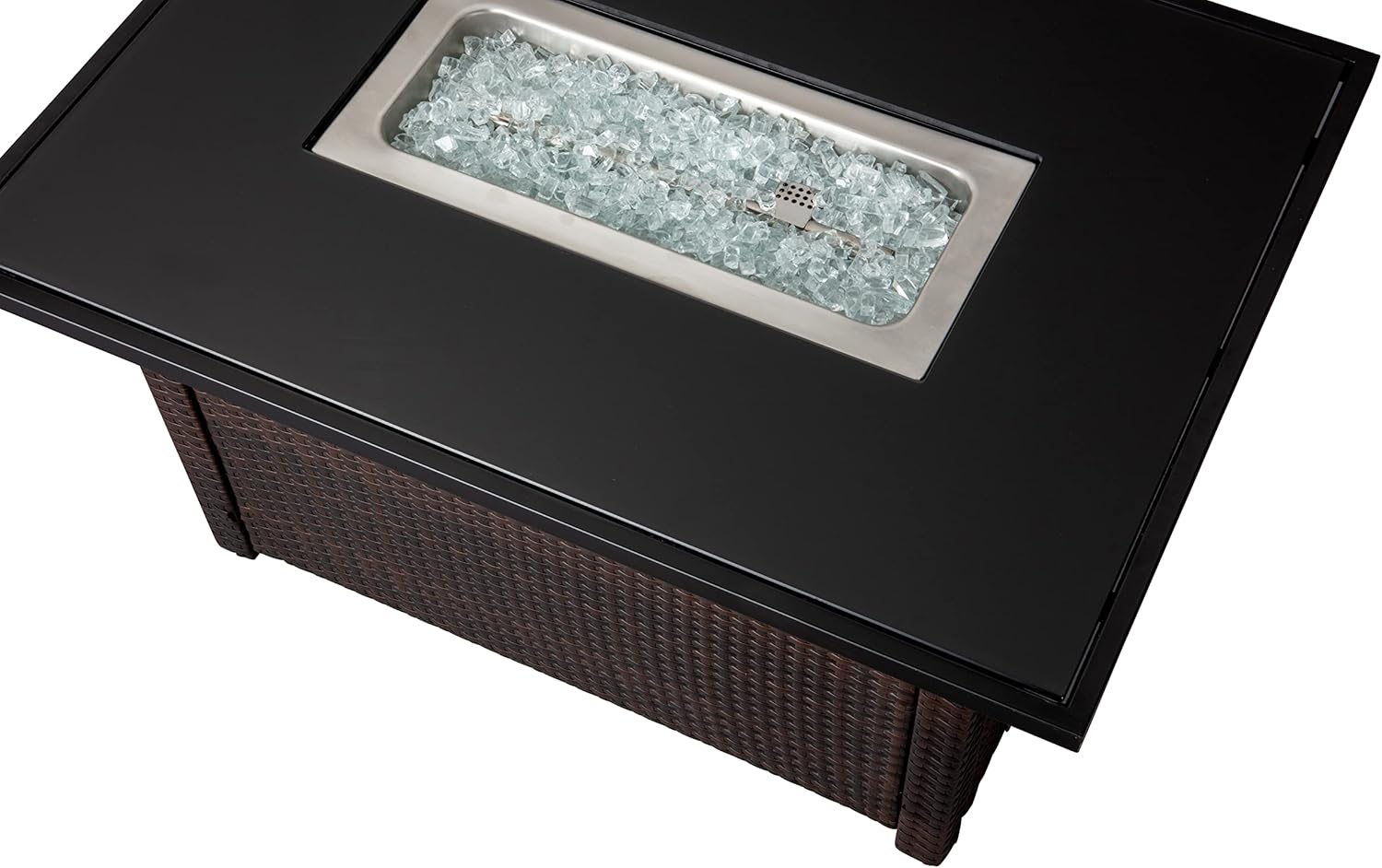 Endless Summer GAD17400SP Rectangular Outdoor Gas, Brown/Black Fire Table, Multi Color