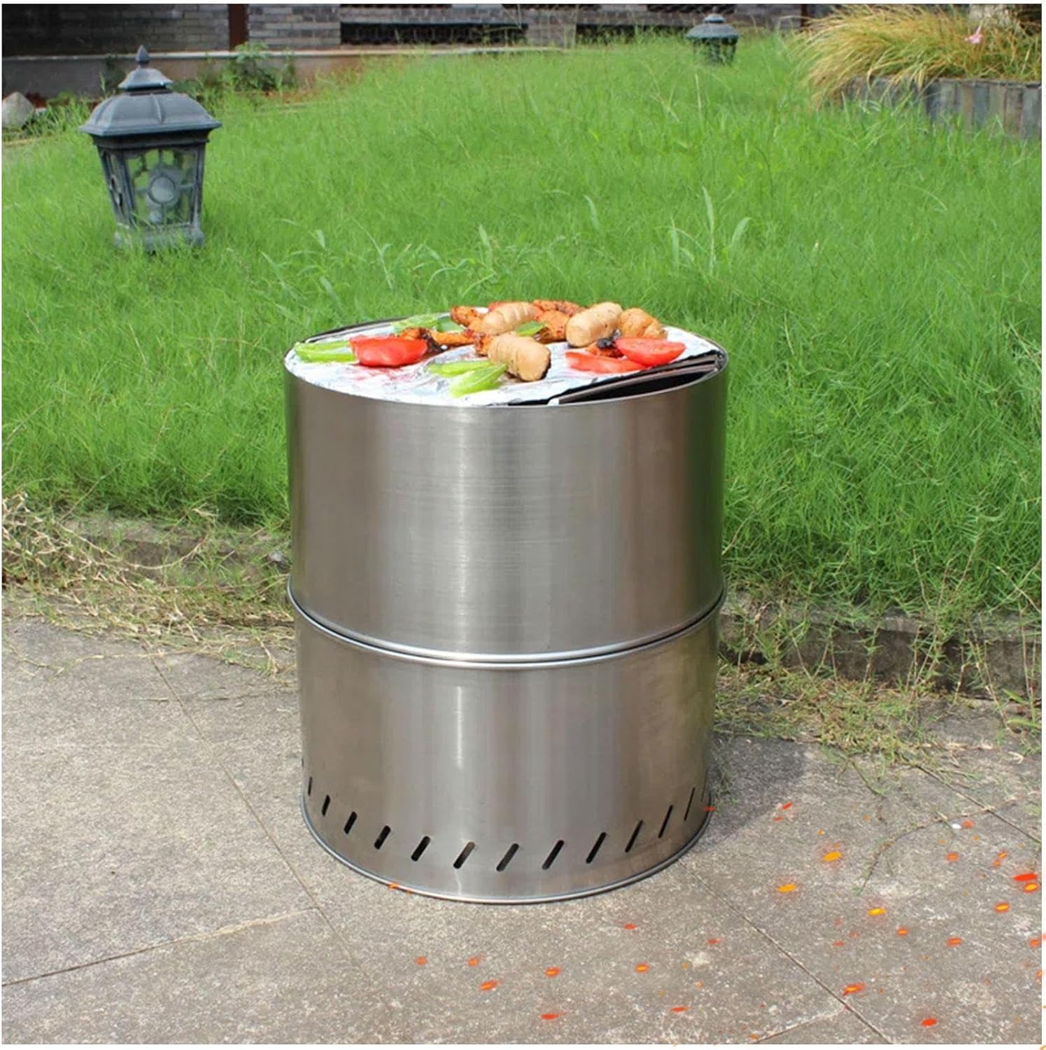 15 Inch Fire Pit Smokeless for Outside Smokeless Fire Pit Grill,Durable Stainless Steel for Wood Burning Smokeless Firepit for Patio Garden,Camping,Backyard