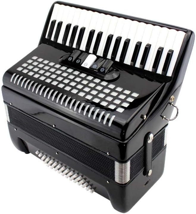 60-Bass 34-Key Accordion, Black, Wood & ABS Plastic, 5 Voice Change, Beginner's Ensemble