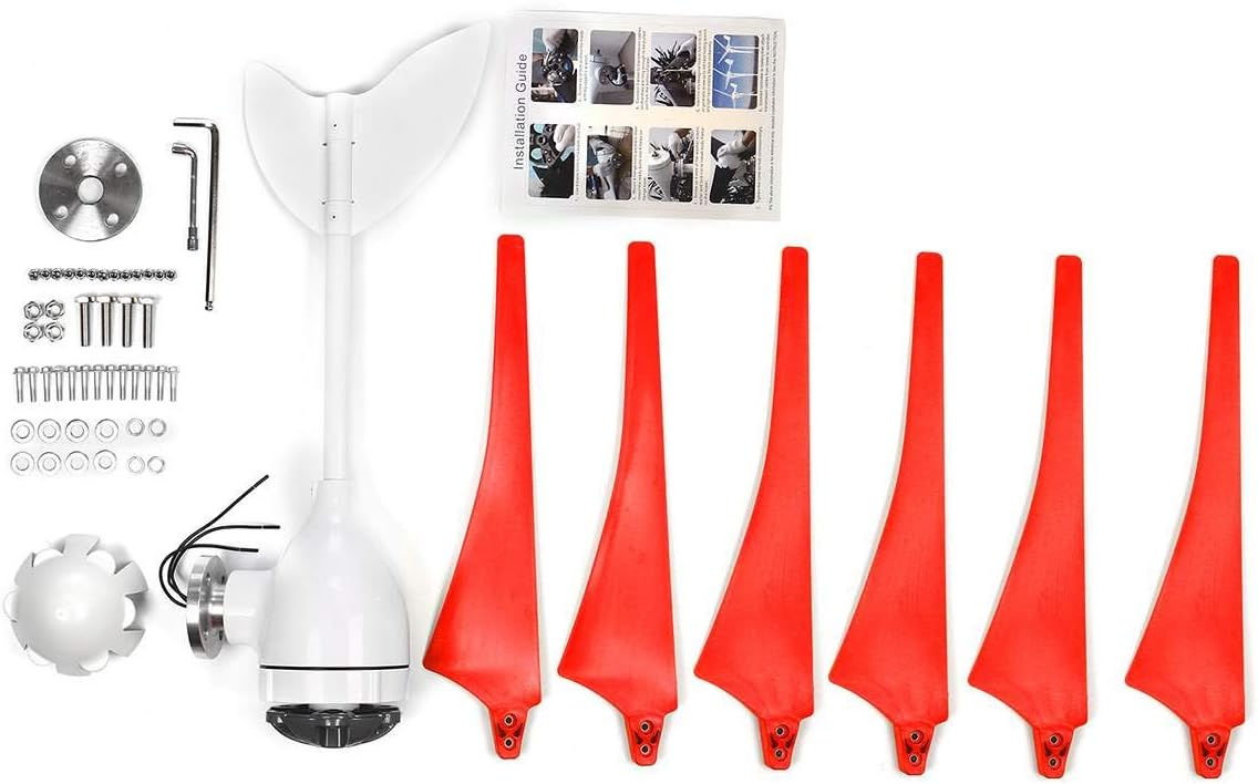 Efficiet 8000W Wind Turbines Generator 12V/24V 3/5/6 Blades Horizontal Wind Generator with Controller Windmill Energy Turbines,24v,5 Blades