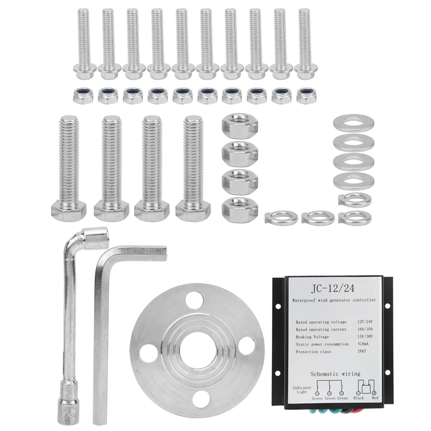 Wind Generator, 5 Blades Wind Turbines Kits,1200W Small Windmill Generator, with Controller,Wind Power Generator for Marine, Outdoorliving (24V)