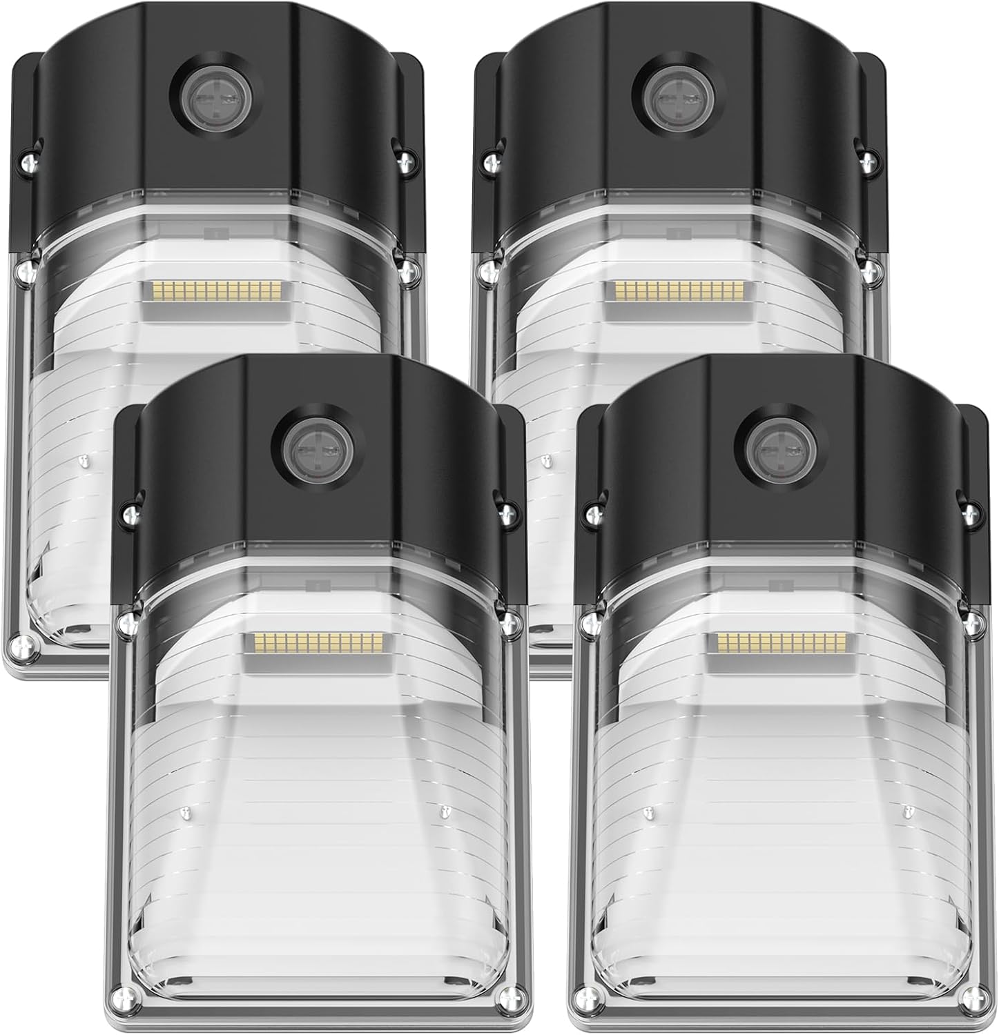 30W Mini LED Wall Pack Light with Dusk to Dawn Photocell, 5000K Wall Pack Light Outdoor Led, AC120V 3600LM Waterproof Outdoor Commercial Lighting Fixture for Garage, Warehouse, Garden, (4 Pack)