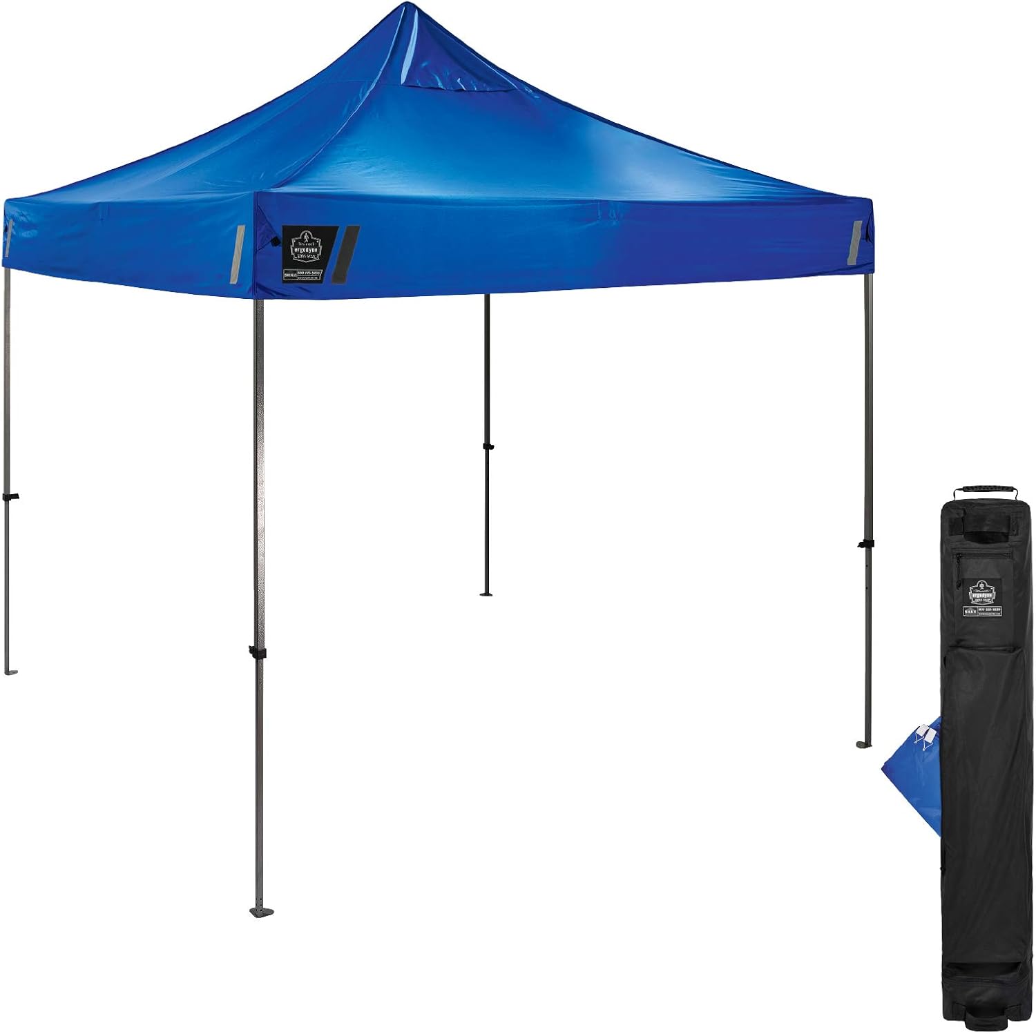 Pop Up Canopy Tent, Heavy Duty, 10' x 10' Area, Peak Height 14', Includes Wheeled Bag, Ergodyne Shax 6000