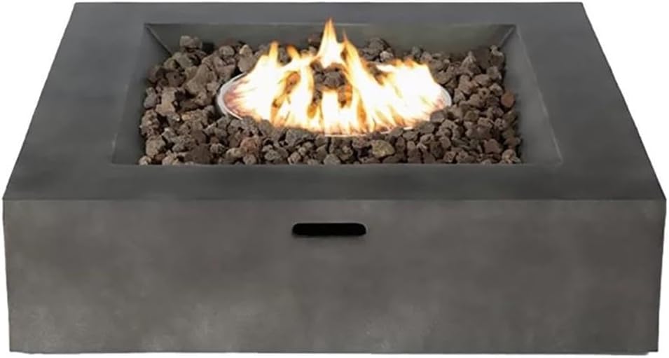 Living Source International Propane and Natural Gas Fire Pit Table in Charcoal