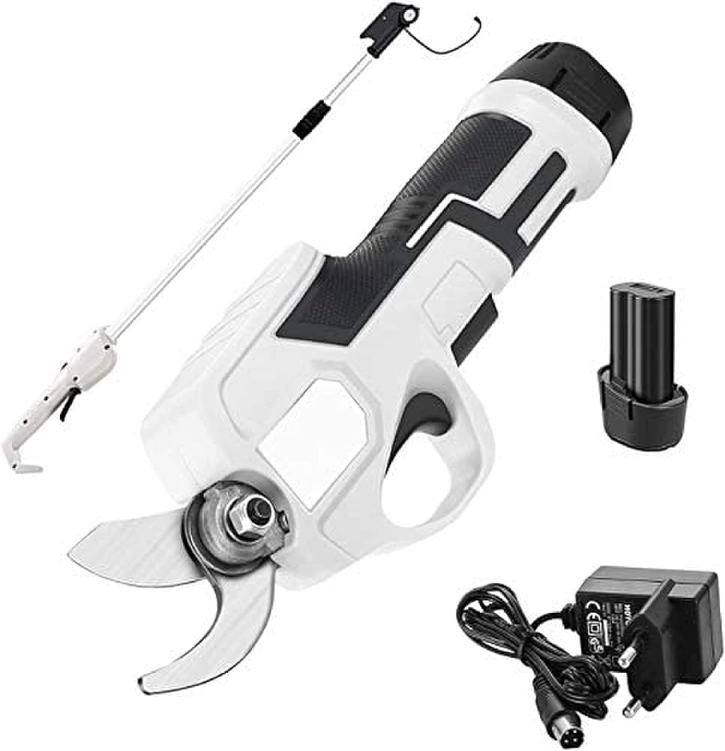 Cordless Tree Branch Pruner- Electric Pruning Shears with Reach Extension Pole Lithium Battery Powered 1.2in Max Cutting Diameter,Amazing23