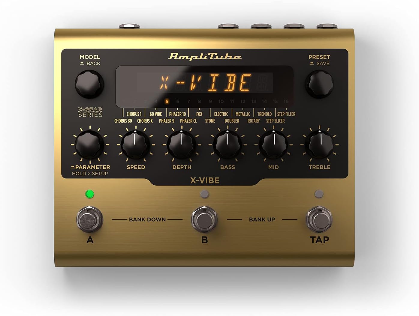 IK Multimedia AmpliTube X-VIBE Modulation Pedal, hyper-realistic emulations, true stereo, software and hardware integration