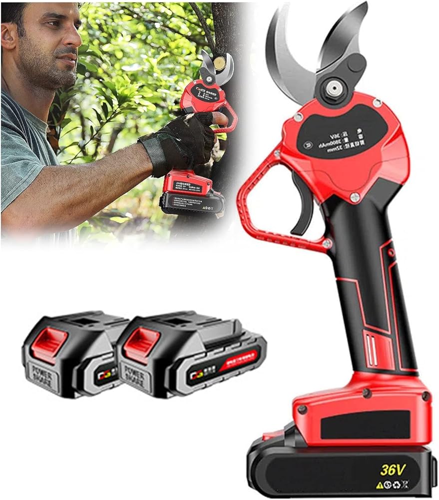 Tree Branch Power Pruner, Cordless Electric Pruning Shears 40Mm Cutting Diameter, Portable Electric Secateurs for Bushes Garden Fruit Tree