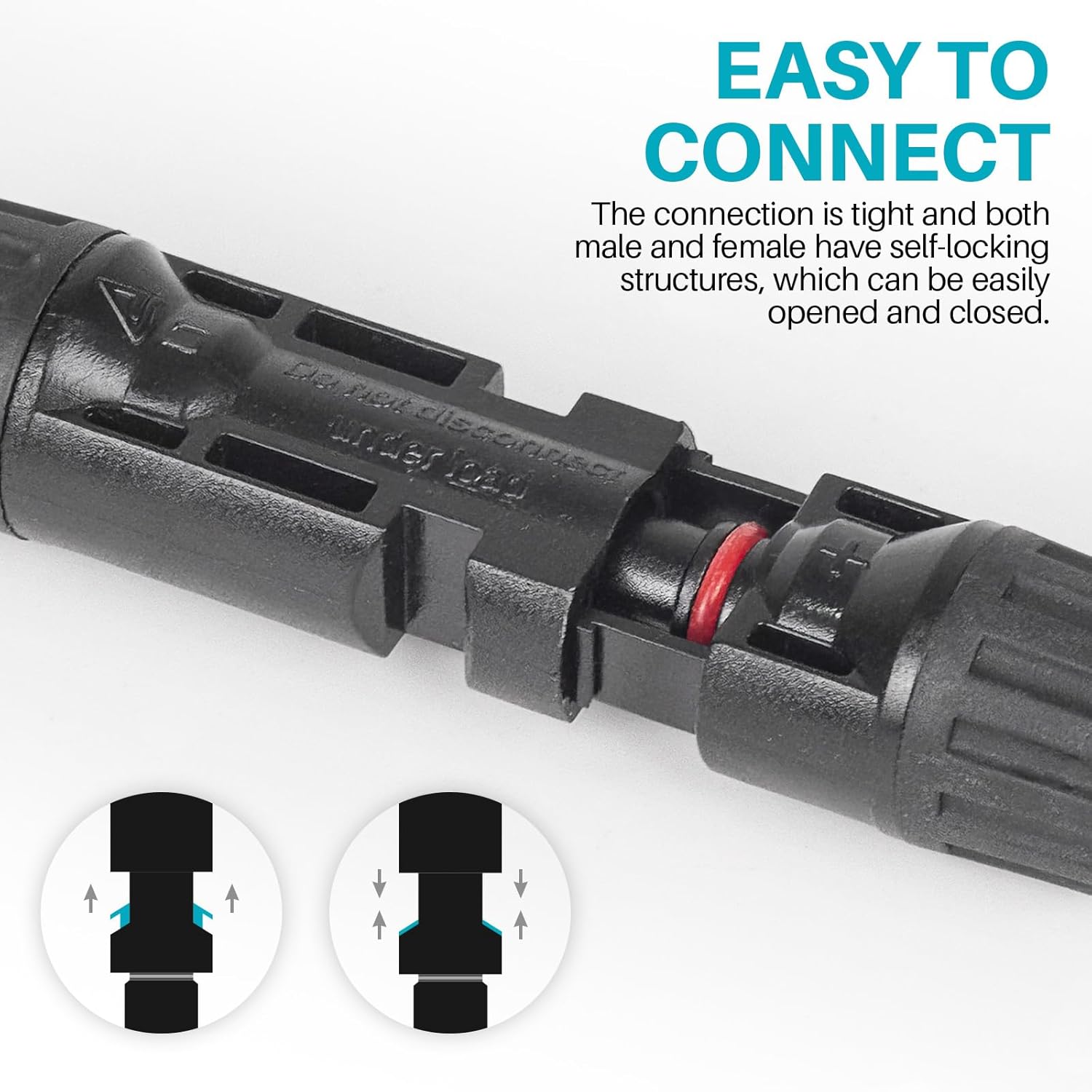 2 Pack solar connectors Tool-Free solar cable connectors Solar connector for 6 solar panels water proof solar panel connectors 2 to 12 Y-branch parallel adapter solar cable extension（2Y12,2PCS）