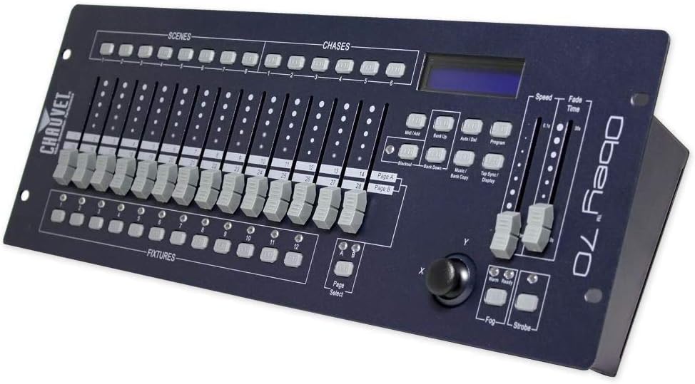 Chauvet DJ Obey 70 Universal Dmx 512 Controller With 384 Channels And Midi Compatibility + (6) Rockville DJ DMX3P10FT 10 foot DMX lighting 3 pin XLR Female to Male DMX Cables