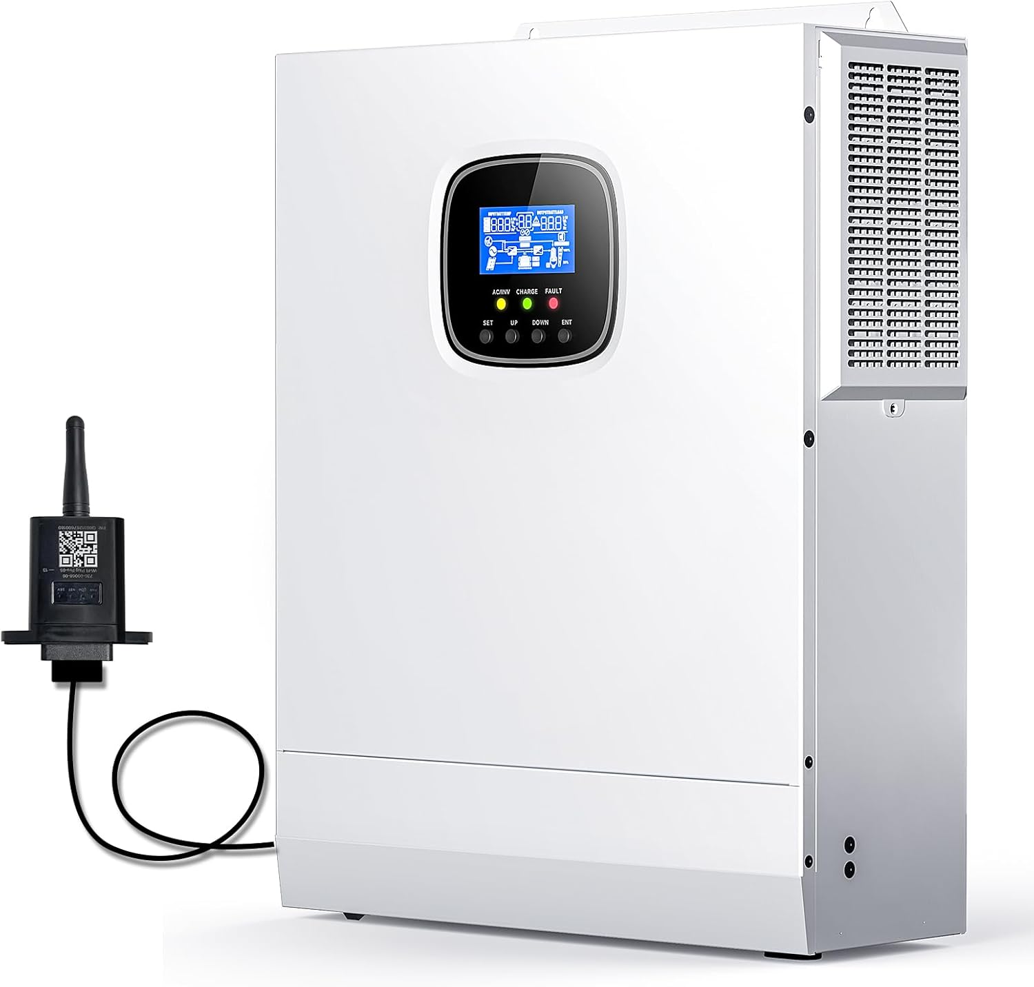 3000W Solar Inverter, 24V-110V/120V Pure Sine Wave Inverter, Built-in 60A MPPT Controller, Ideal for Homes, RVs, & Off-Grid Systems Work with Lithium, Lead-Acid, or Gel Batteries