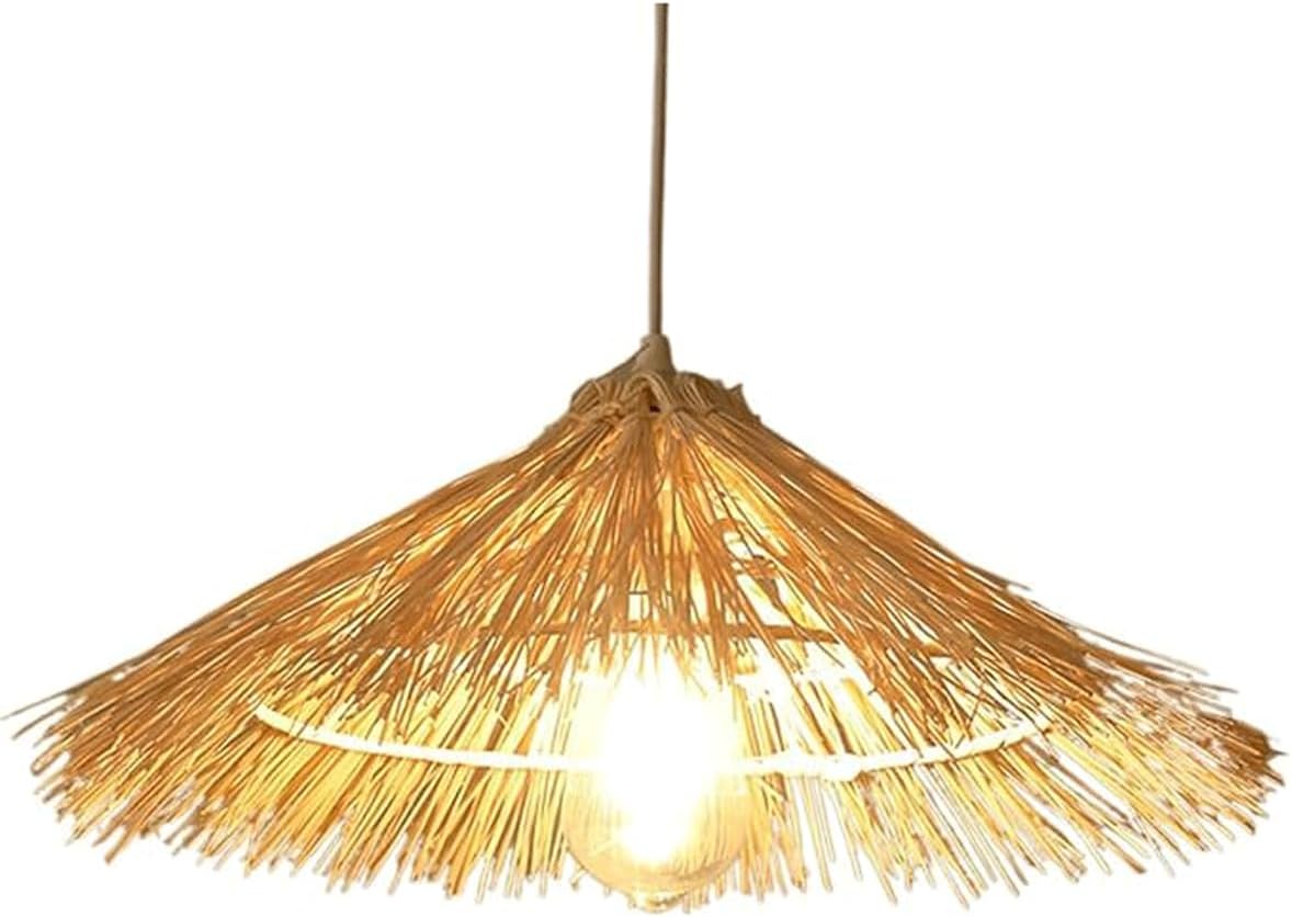 Grass Vine Pendant Lamp Kit Personalized Country Hanging Lamp Dining Table Adjustable Primitive Lighting Southeast Asia Style Tropical Pendant Light Outdoor Hallway Restaurant Lamp Shade ﻿