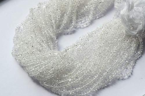 13 inch natural beads strand of 4.5-5mm smooth rondelle rock crystal gemstone beads for DIY jewelry - necklace, bracelet, earring, ring.