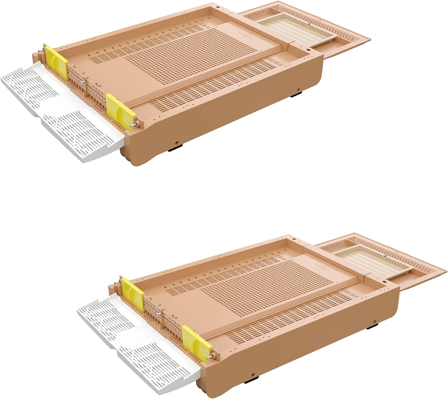 Apimaye Premium Screened Bottom Board with Built in Pollen Trap and Pollen Drawer, Entrance Reducers and Ventilation System for Moisture Control Multipack (2)