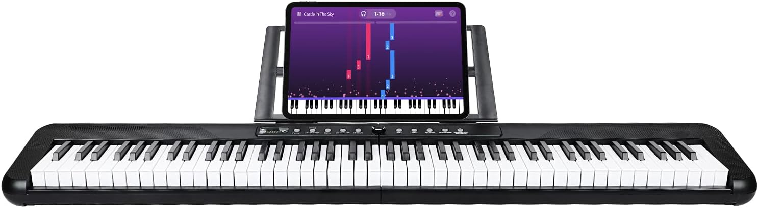 88 Key Digital Piano, Semi Weighted Electronic Keyboard Piano with Music Stand, Power Supply, Bluetooth, MIDI, for Beginner Professional at Home, Stage