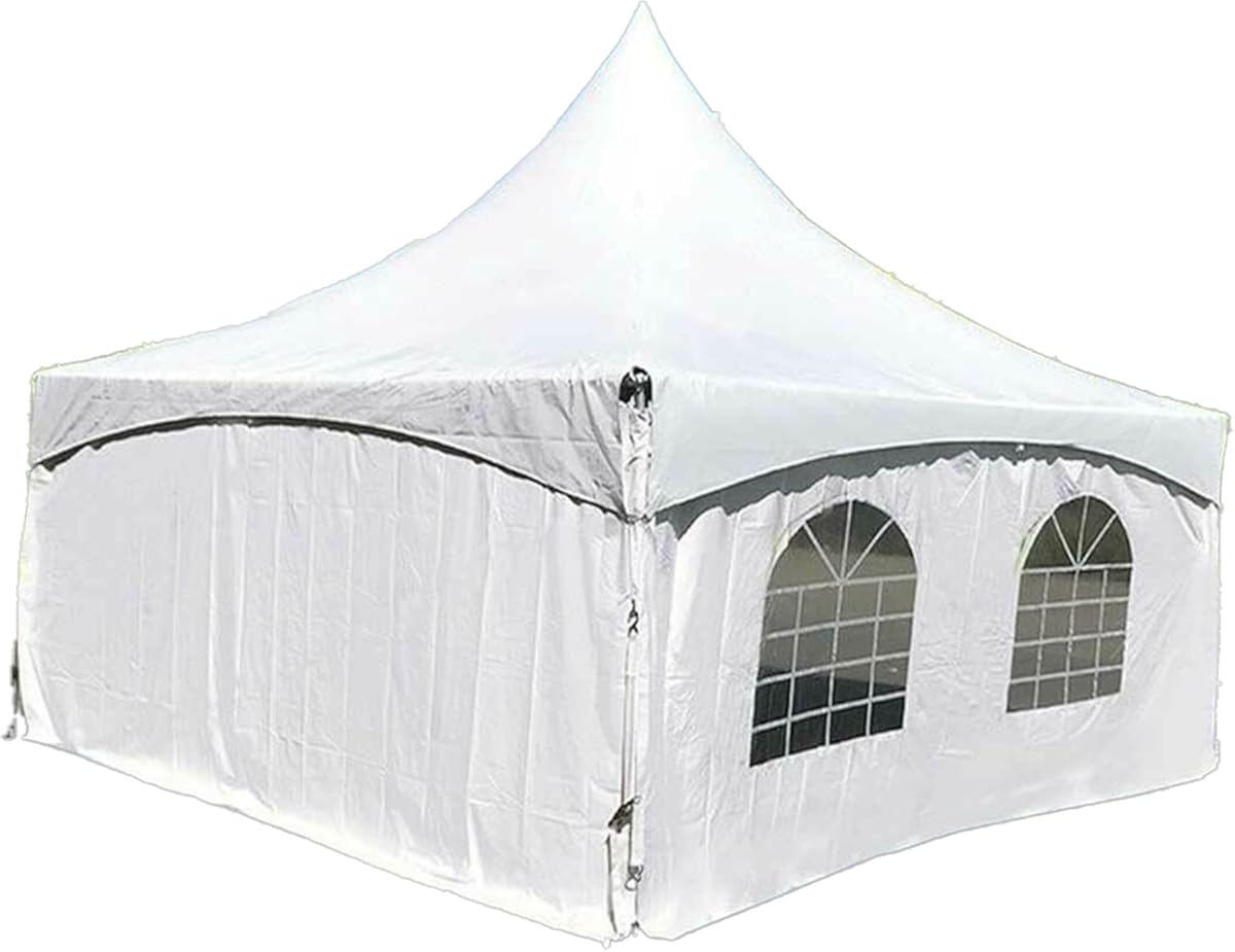 TentandTable 20' x 20' High Peak Frame Deluxe Canopy Tent with Sidewalls, Outdoor Waterproof Complete Setup for Vendor Booth, Party, Events, 2.5 Inch Durable Aluminum Frame, White Tent