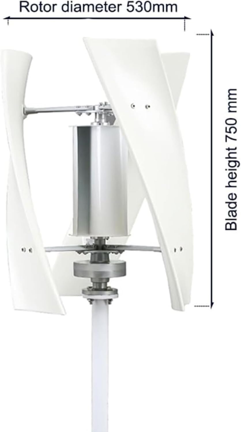 12V 24V 48V Wind Turbine Generator with MPPT Hybrid Charge Controller 3 Blades Noiseless Vertical Wind Turbine for Farm Home Use(2000W)