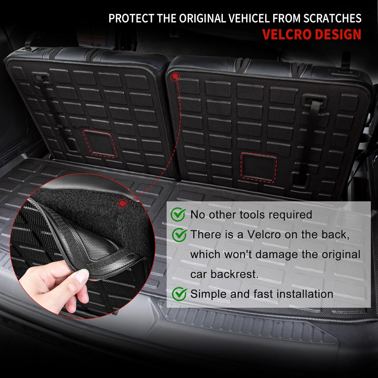 Floor Mats Compatible with 2020-2026 Ford Explorer 6 Seat Trunk Mat Cargo Liner TPE Back Seat Cover Protector 2025 Explorer Accessories (Fit 6 Seat,Trunk Mat with Backrest Mats+Floor Mats)