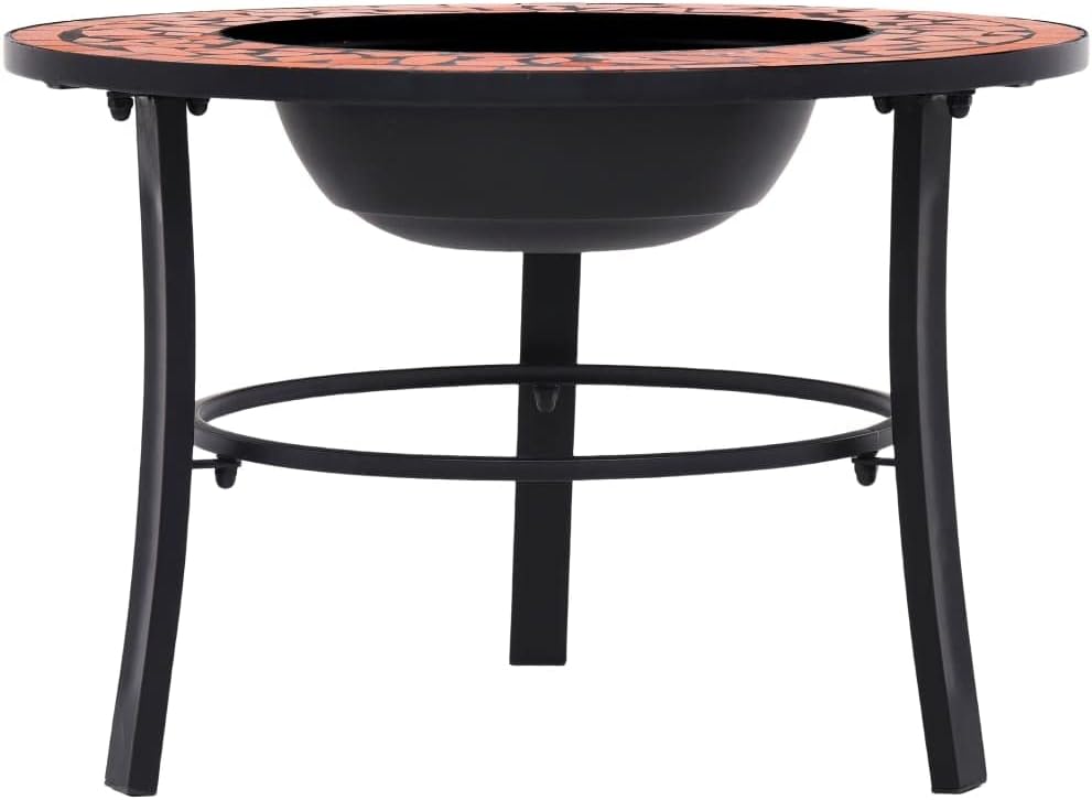 Fire Pits for Outside,Campfire Tripod,Camping Fire Pit,Mosaic Fire Pit Terracotta,Fire Insulation Grid,for Outside Garden Bonfire Party and Patio,26.8